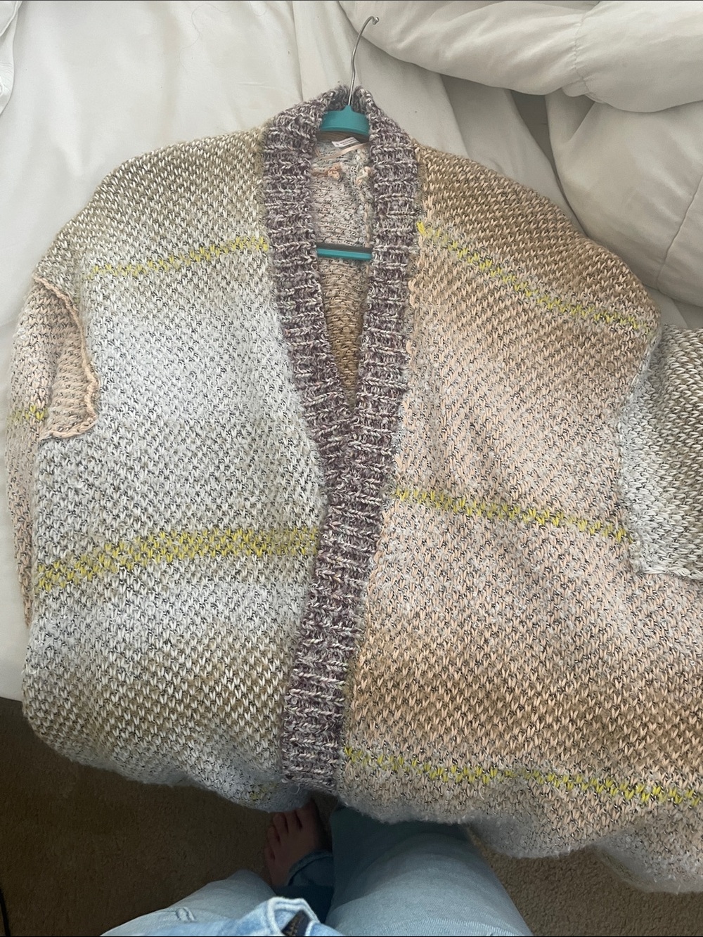 Free People Cozy Open-Front Women’s Cardigan Sweater in Neutral Mix - Picture 11 of 12